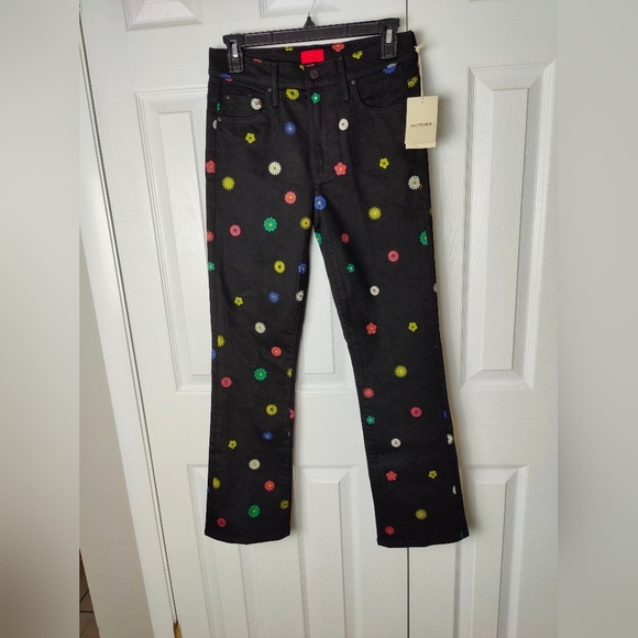 MOTHER The Insider Flood Fresh As A Daisy Black Jeans Sz 27 NWT $218 - Picture 5 of 14